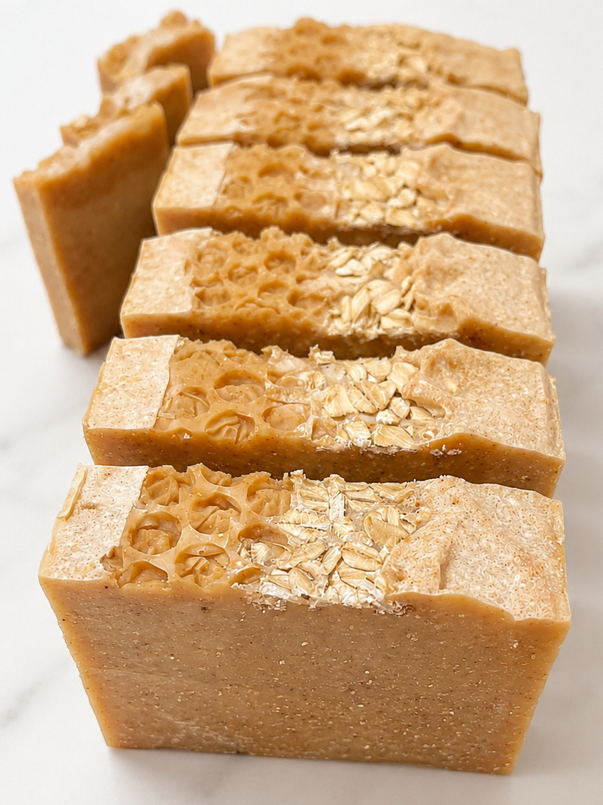 Tumeric & Goat’s Milk ~ Honey & Oats Soap Loaf - Uncut
