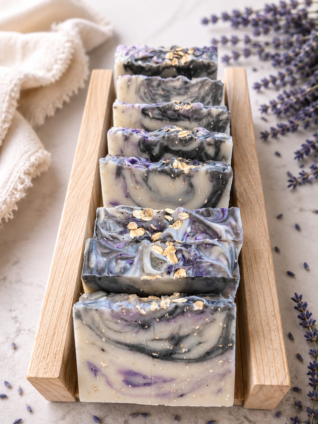 Lavender & Charcoal Soap Loaf - Uncut