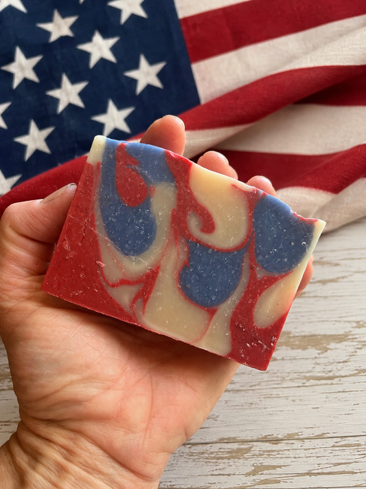 Red White & Blue Patriotic Artisan Soap